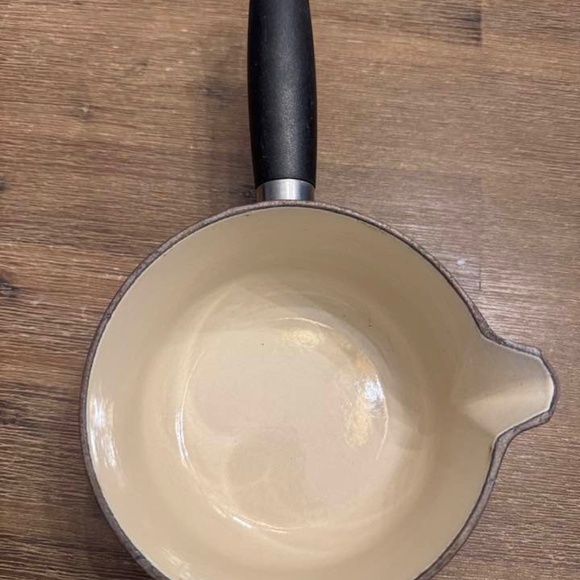 Vtg Le Creuset Cobalt Blue Enameled CAST IRON Saucepan w/ Lid - Sz 14 (3/4 Qt) - Picture 4 of 8